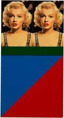 Peter Blake, M.M. Blue & Red, 1990, collage and enamel paint on panel