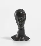 Wilhelm Lehmbruck, Mädchenkopf auf schlankem Hals, 1913–1914, bronze with dark brown patina