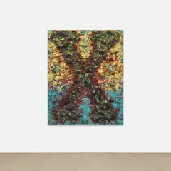 Vaughn Spann, Midnight Marauder (Marked Man), 2023, polymer paint and mixed media on panel