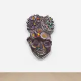 Ludovic Nkoth, Untitled Mask #7, 2020, acrylic on shaped wood panel