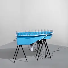 Los Carpinteros, Piscina Llena, 2004, fiberglass, polyester resin, stainless steel, silicon, PVC tubes, optical fiber, water pump and water