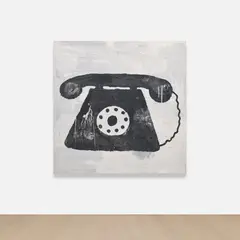 Donald Baechler, Telephone #2, 1998, acrylic and fabric collage on canvas