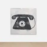 Donald Baechler, Telephone #2, 1998, acrylic and fabric collage on canvas
