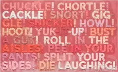 Mel Bochner, Chuckle, 2020, monoprint with collage, engraving and embossment on hand-dyed Twinrocker handmade paper