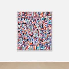 Joseph Glasco, Jan 10 93, 1993, acrylic and fabric collage on canvas