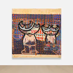 Gerasimos Floratos, Untitled, 2021, oil and collage on canvas
