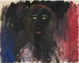 Jasper Johns, Untitled #9 (Dark Face), 1958, gouache on paper