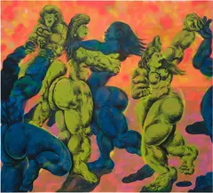 Ana Benaroya, Almost Like Being in Love, 2019, spray paint, acrylic and oil on linen