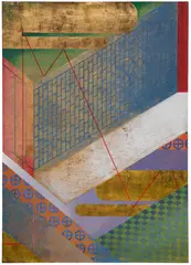 Takako Yamaguchi, Untitled #9, 1979, oil and metal leaf on paper