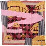 Sanford Biggers, Grip and Grin, 2017, acrylic on antique quilt and various textiles