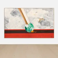 Harold Ancart, Untitled, 2019, oilstick and pencil on canvas, in artist's frame, in 2 parts