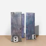 Kaari Upson, Hallways, 2014-2016, urethane, aluminum, cement, pigment and steel, in 3 parts