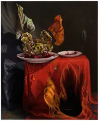 Lutter ører by Anna Kristine Hvid Petersen, 2022, oil on canvas, mounted on wood, sold Sep 2025