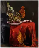 Anna Kristine Hvid Petersen, Lutter ører, 2022, oil on canvas, mounted on wood