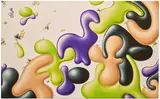 Kenny Scharf, BLEEBS, 2009, oil and glitter on linen