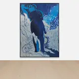 Chris Ofili, Saint Lucian Blue, 2006, oil, acrylic and charcoal on canvas