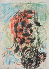 Georg Baselitz, Untitled, pastel and pencil on paper