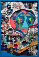 Franz Ackermann, Gateway to Talabashi, 2014-2015, mixed media on canvas, in artist’s frame