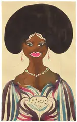Chris Ofili, Untitled, 2002, watercolor and pencil on paper