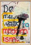 Oscar Murillo, Manifestation of Loss, 16, 2017, oil, spray paint, graphite and silkscreen on paper, in artist's frame