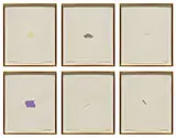 Richard Tuttle, Collage Drawings VII, #6 - #11, 1977, watercolor, ink, graphite and paper, in artist's frames, in 6 parts