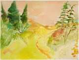 Soumya Netrabile, Powderhorn: Motif No. 16, 2023, watercolor and graphite on Arches paper