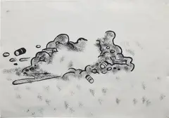 Garbage Drawing #43 by Mike Kelley, 1988, acrylic on paper, sold Sep 2025