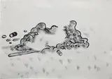 Mike Kelley, Garbage Drawing #43, 1988, acrylic on paper
