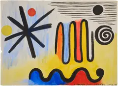Untitled by Alexander Calder, ink and gouache on paper, sold Sep 2025