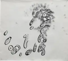 Garbage Drawing #46 by Mike Kelley, 1988, acrylic on paper, sold Sep 2025