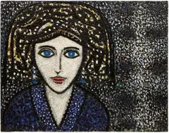 Untitled (Portrait of Joan) by Richard Pousette-Dart, 1968-1972, oil on canvas, sold Sep 2025