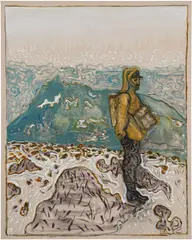 Billy Childish, The Artist on His Way to Work, 2015, oil and charcoal on linen