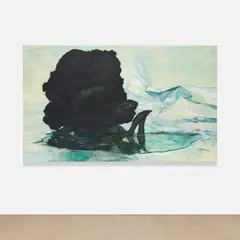 Cy Gavin, Untitled, 2015, acrylic, ink, oil, blood, diamonds, chalk and mica on brushed cotton
