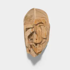 Study, Face 5 by Thomas Houseago, 2007, wood, graphite, adhesive and nails, sold Sep 2025