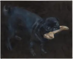 Issy Wood, Portrait of Gremlin, 2017, oil on velvet