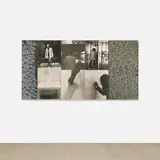 Vito Acconci, Service Area, 1970, gelatin silver prints and chalk on board, in 3 parts