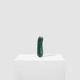 Erwin Wurm, Selbsporträit als Gurken, 2008, cast and hand-painted acrylic resin with metal post on pedestal, in 2 parts