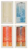 Robert Rauschenberg, Seasonbags, from Made in Tampa, 1972, The set of four screenprints in colors, one with blueprint, on wove paper, with full margins, with title page and colophon, all loose (as issued), all contained in the original white paper-covered portfolio