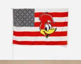 Ronnie Cutrone, Birdland, from Gran Pavese – The Flag Project, 1988, Monumental screenprint in colors, on polyester flag
