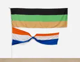 Hans Haacke, Apartheid, from Gran Pavese – The Flag Project, 1988, Monumental screenprint in colors, on polyester flag