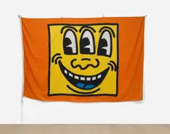 Keith Haring, Untitled, from Gran Pavese – The Flag Project, 1988, Monumental screenprint in colors, on polyester flag