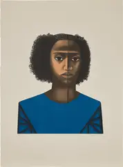 Keisha M. by Elizabeth Catlett, 2008, Lithograph in colors, on Somerset paper, with full margins, sold Feb 2025