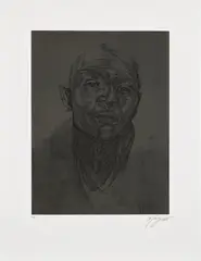 Untitled by Toyin Ojih Odutola, 2016, Etching and relief, on Rives BFK paper, with full margins, sold Feb 2025