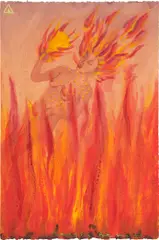 Betye Saar, The Heat of Fire, 1999, Monoprint in colors, on Rives BFK paper, the full sheet