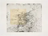 Howardena Pindell, Waterfall (Gihon River), Squared and Numbered, Swanton, VT, 1998, Etching with Chine collé, on Rives BFK paper, with full margins