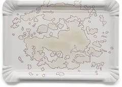 Mona Hatoum, Clouds (22), 2008, Oil and ink drawing in colors, on paper plate