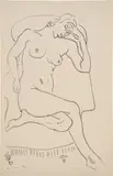Henri Matisse, Nu assis dans un fauteuil, une jambe repilée (Nude Seated in an Armchair, One Leg Bent) (D. 420)