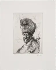 Glenn Brown, The Artist's Father, 2016, Etching, on Somerset paper, with full margins