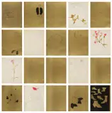 Andy Warhol, A Gold Book (F. & S. IV.106-124), 1957, The complete set of 20 offset lithographs, four with hand-coloring, 14 on gold paper and six on white wove paper, the full sheets (bound), lacking original binding and cover