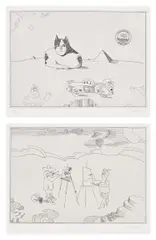 Saul Steinberg, Sphynx; and Provincetown (G. 1180-81), 1984, Two etchings, on Rives BFK paper, with full margins